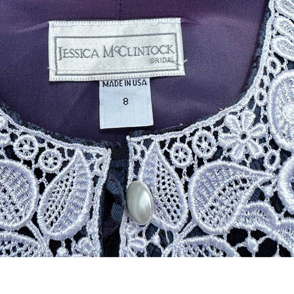 Vintage 90s Jessica McClintock Bridal 2 Piece Victorian Jacket Skirt SteamPunk - Picture 9 of 10